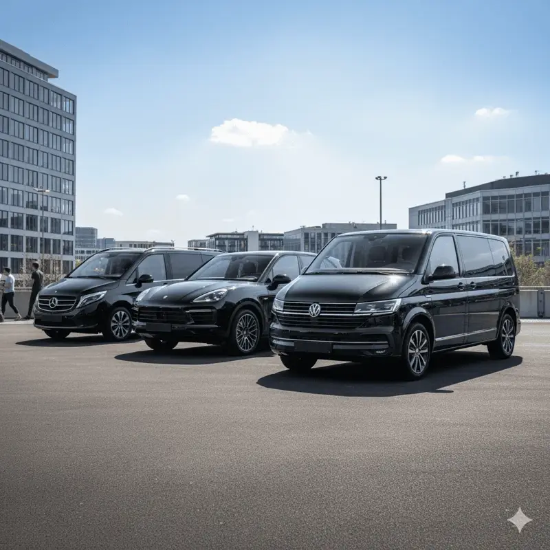 Fahrzeugflotte Shuttle Service Hoffmann — VW T7 Multivan und Mercedes V-Klasse